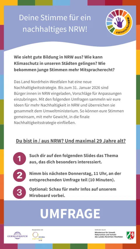 Instagram Story zur Nachhaltigkeitsstrategie von #MitmischenNrw