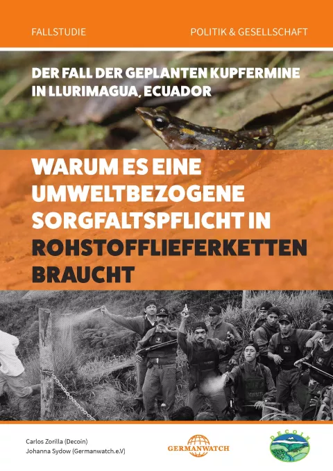 Cover der Publikation "Warum es eine umweltbezogene Sorgfaltspflicht in Rohstofflieferketten braucht"