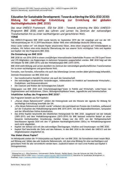 UNESCO BNE 2030 - Screenshot