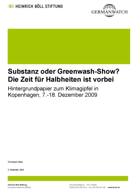 Cover Vorbereitungspapier COP 15