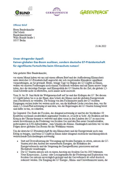 Dringender Appell an Olaf Scholz