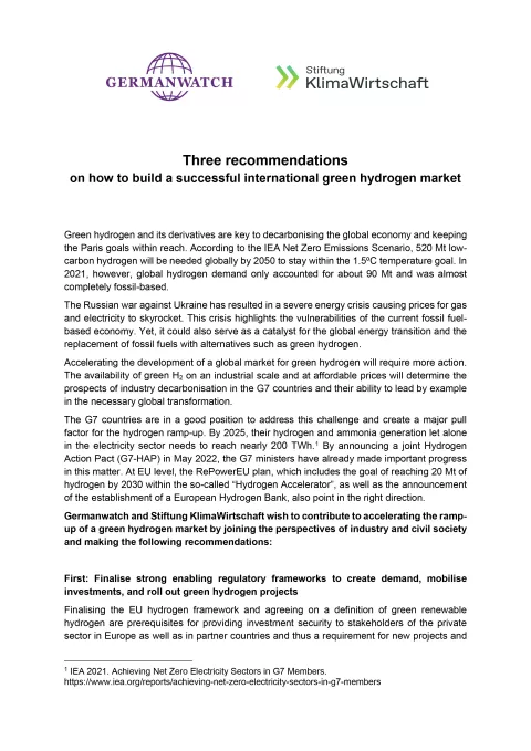 First page of the briefing paper