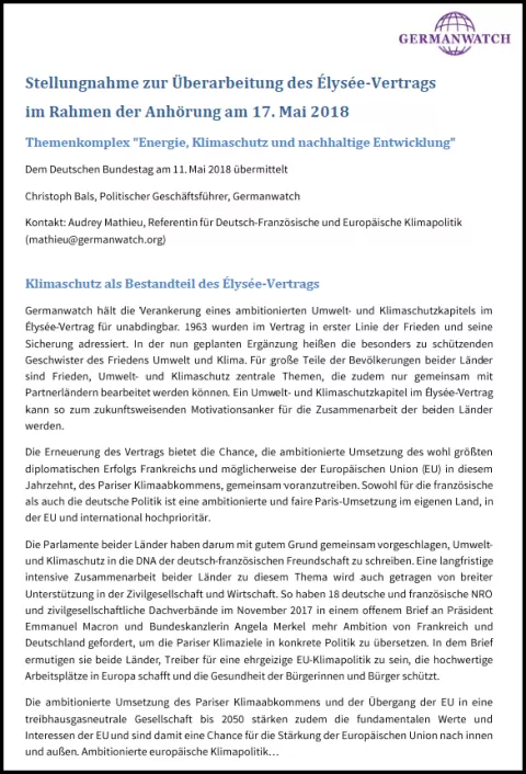 Germanwatch Stellungnahme_Cover Germanwatch Stellungnahme_Cover