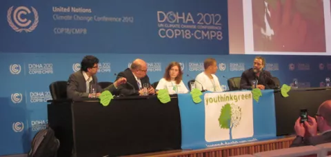 Podium COP 18 Altmaier, Bals, Youthinkgreen Podium COP 18 Altmaier, Bals, Youthinkgreen