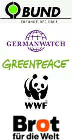 Logos von BUND, WWF, Germanwatch, Greenpeace, Brot für die Welt Logos von BUND, WWF, Germanwatch, Greenpeace, Brot für die Welt