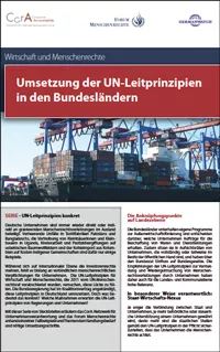 Cover CorA-Steckbrief Umsetzung der UN-Leitprinzipien in den Bundesländern Cover CorA-Steckbrief Umsetzung der UN-Leitprinzipien in den Bundesländern