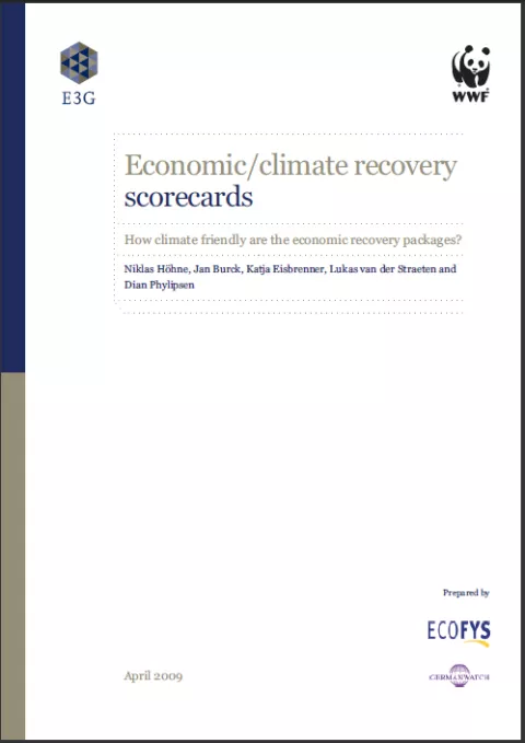 Cover: Economic/climate recovery scorecards Cover: Economic/climate recovery scorecards