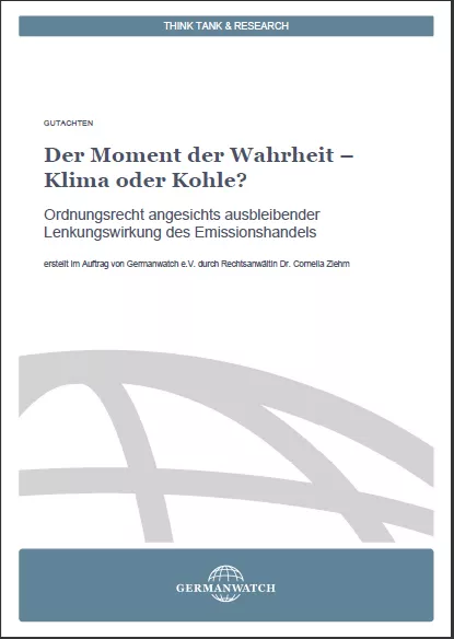 Cover Gutachten Klima oder Kohle? Cover Gutachten Klima oder Kohle?
