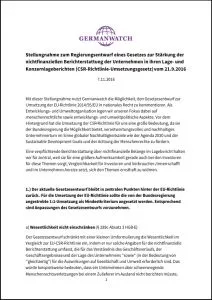 Cover Stellungnahme CSR-Gesetz Cover Stellungnahme CSR-Gesetz