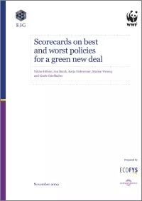 Cover: Scorecards on best and worst policies for a Green New Deal Cover: Scorecards on best and worst policies for a Green New Deal