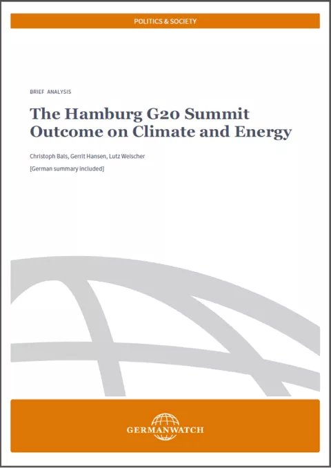 Cover: The Hamburg G20 Summit Outcome on Climate and Energy