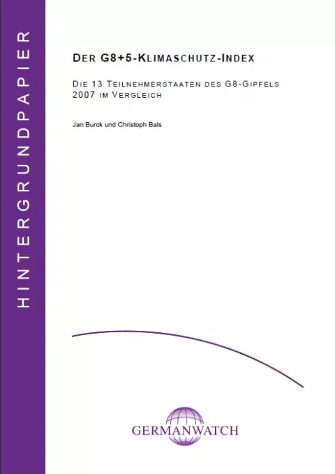 Deckblatt: G8+5-Klimaschutz-Index 2007 Deckblatt: G8+5-Klimaschutz-Index 2007