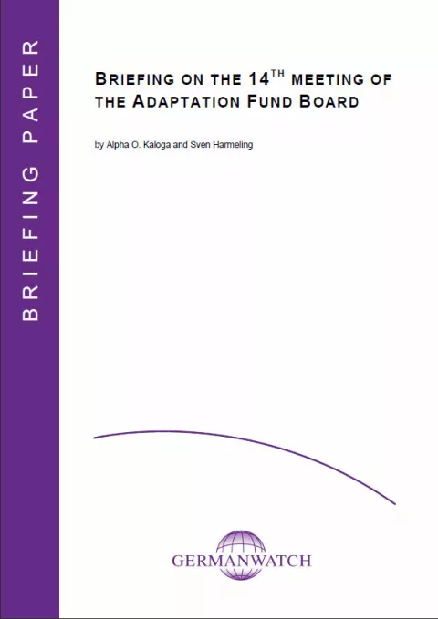 Deckblatt: Briefing on the 14th Meeting of the Adaptation Fund Board Deckblatt: Briefing on the 14th Meeting of the Adaptation Fund Board