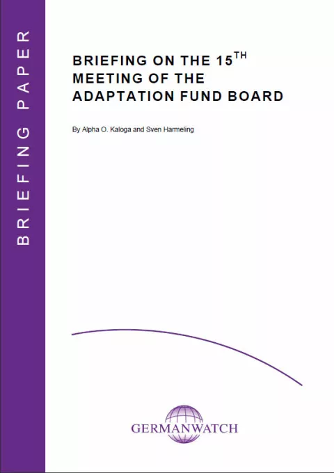Deckblatt: Briefing on the 15th Meeting of the Adaptation Fund Board Deckblatt: Briefing on the 15th Meeting of the Adaptation Fund Board