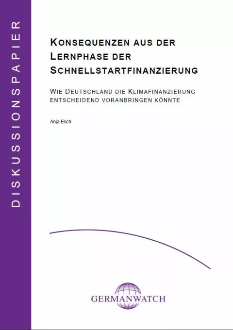 Deckblatt: Konsequenzen aus der Lernphase der Schnellstartfinanzierung Deckblatt: Konsequenzen aus der Lernphase der Schnellstartfinanzierung