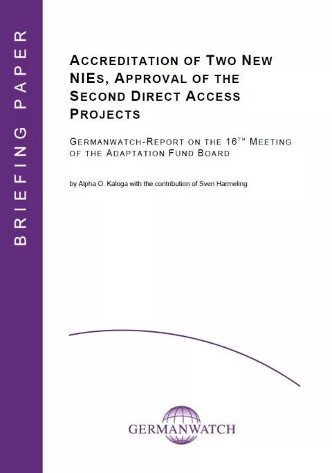 Deckblatt: Accreditation of Two New NIEs, Approval of the Second Direct Access Projects Deckblatt: Accreditation of Two New NIEs, Approval of the Second Direct Access Projects