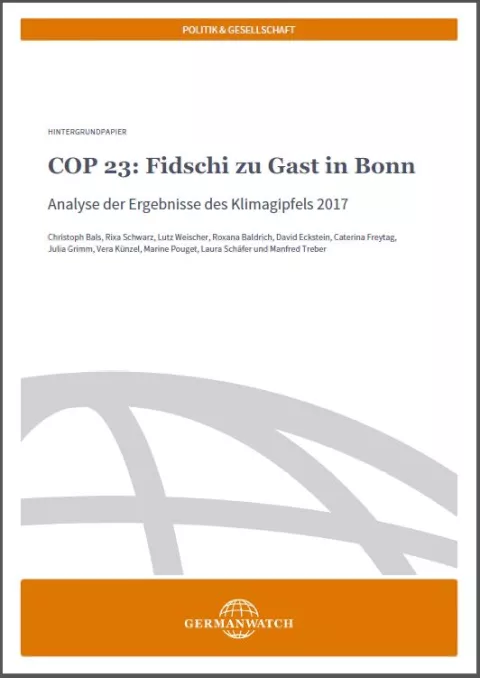 Cover: Hintergrundpapier Analyse zur COP23 Cover: Hintergrundpapier Analyse zur COP23
