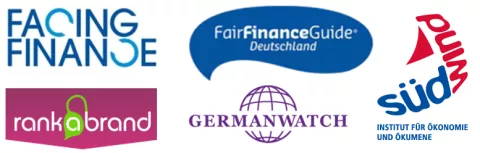 Logos Facing-Finance, Germanwatch, SüdWind, Rank-a-Brand Logos Facing-Finance, Germanwatch, SüdWind, Rank-a-Brand