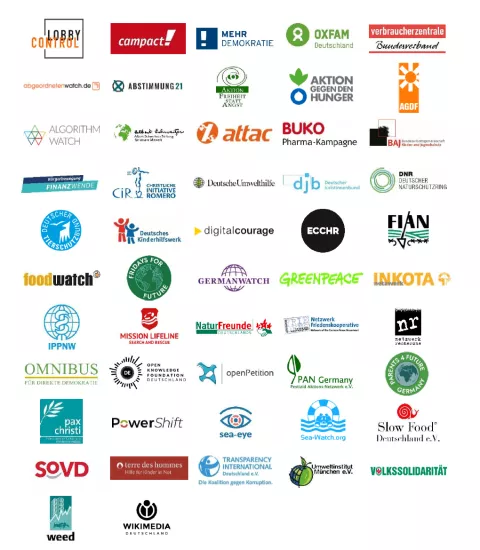 Logoteppich Lobbytransparenz Aufruf 2021
