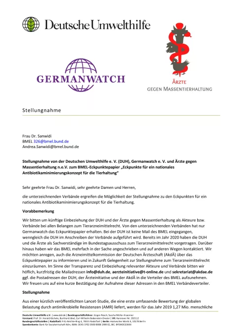 Titelbild Stellungsnahme Antibiotikaminimierung
