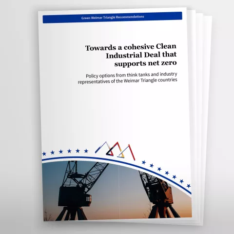 Cover des Policy Papers "Towards a cohesive Clean Industrial Deal that supports net zero"