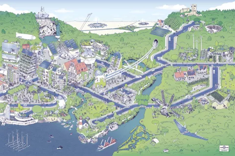 Wimmelbild Zukunft