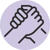 Germanwatch Icon Mitmachen (zwei Hände schlagen ein)