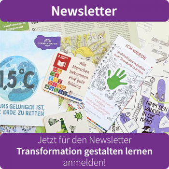 Banner Anmeldung Newsletter "Transformation gestalten lernen"