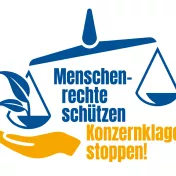 Logo: Petition 'Menschenrechte schützen - Konzernklagen stoppen'