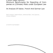 A Brief Legal Opinion: Minimum Benchmarks for Reporting of Companies on (Climate) Risks under European Law