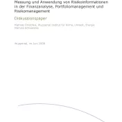Messung und Anwendung von Risikoinformationen in der Finazanalyse, Portfoliomanagement und Risikomanagement