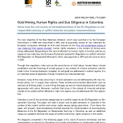 Gold Mining, Human Rights and Due Diligence in Colombia