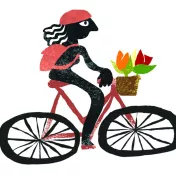 Illustration: Fahrrad mit Blumen