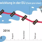 Weitblick-Bild 2/15: Grafik Milchpreisverfall