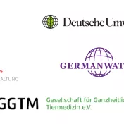 Logoteppich Germanwatch, DUH, GGTM, Ärzteinitiative gegen Massentierhaltung