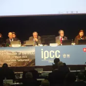 Blick auf das Podium beim IPCC-Treffen