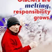 Title page: Glaciers are melting, responsability grows.