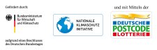 Logos BMZ, Ininitative Klimaschutz, Deutsche Postcodelotterie
